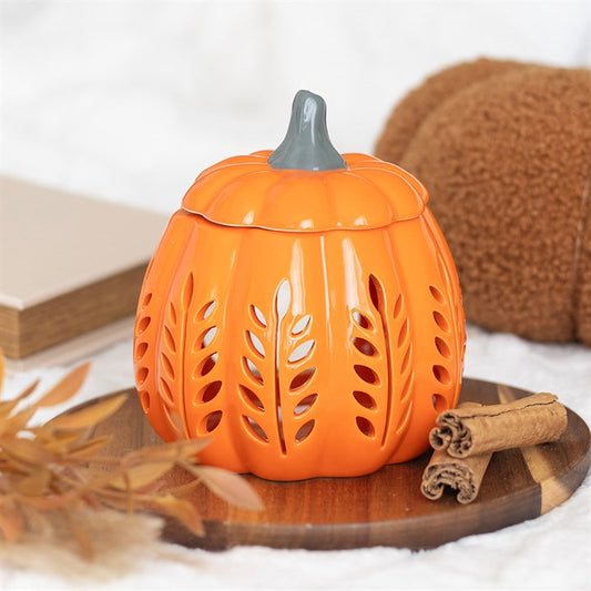 Orange Leaf Cut Pumpkin Oil Burner
